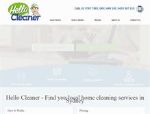Tablet Screenshot of hellocleaner.com.au